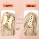 SEIKEA Ponytail Extension, 18" Wavy Claw Clip in Hair Extensions for Women, Lightweight Fluffy Synthetic Ponytail Hairpiece, Natural Soft & Easy to Wear, for Short Blonde Pale Gold Highlights