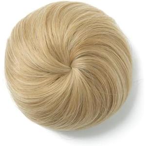 SARLA Fake Ballet Extension Bun Natural Blonde Synthetic Drawstring Hair Bun Hair Pieces for Women Girls Lady Updo Donut Chignon