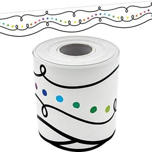 Teacher Created Resources Squiggles and Colorful Dots Die-Cut Rolled Border Trim (TCR8915)