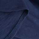 Women Tie Front Top V Neck Button Down 3/4 Sleeve Cropped Cotton Blouse with Pockets for Work Vacation (Blue, M)