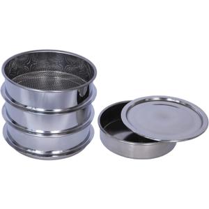 3 Pcs Lab Sieves6 Inch Diameter Test Sifter with Tray and lid