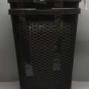 Mind Reader 40L Slim Laundry Hamper, Clothes Basket, Lid, Wicker Design, Plastic, 18"L x 10.4"W x 23.5"H, Set of 2, Brown
