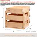 Mulush Pull Out Drawers For Cabinets, 20''W21''D19''H Soft Close Slide Out Wood Shelves Storage Organizer for Kitchen, 3-Tier, Finished, Heavy-Duty, Bottom Assembly