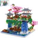 3600PCS Micro Mini Blocks Peach Blossom Pond Bonsai Tree Kit,Traditional Architecture Building Blocks,Exquisite Cherry Bonsai Tree Kit Gift for 14+ Kids Or Adults