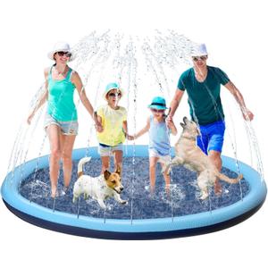 Kids Dog Splash Pad Sprinkler - Jasonwell Non Slip Dog Sprinkler Pad Splash Pool Puppy Dogs Pool Summer Outdoor Water Toys Backyard Durable Splash Pad for Toddlers Kids Small Medium Large Dogs Pet