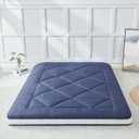 Japanese Foldable & Portable Roll-up Camping Mattress, Blue Twin