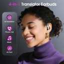 AI Translation Earbuds Real Time 144 Languages, 2026 Ultra-Light Multi-Language Translator Earbuds, Audifonos Traductores Ingls Espaol Translating Headphones for Meeting Learning Travel Business