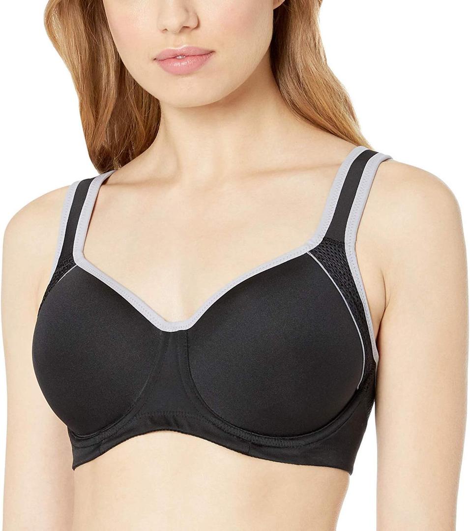 Wacoal Women's Plus Size Sport Contour Underwire Bra (38DD, Black/Lilac Gray)