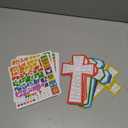 24 Sets Cross Mosaic Sticker Scenes Religious Cross Crafts Kits DIY Christian Sticker Scenes Vbs Art for Religious Gifts Church Christian Party Supplies