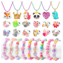 Toddler Girls Jewelry for 3 Year Old, Kids Play Jewelry Set for Little Girl Age 4-6, Children Dress Up Necklaces Childs Rings Bracelets for Toddlers Princess Ages 3+ 3-5 4 5 6 7 Years