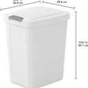 Sterilite 7.5 Gallon TouchTop Wastebasket Trash Can with Pop Up Lid for Kitchen, Bathroom, Mudroom or Office, 4 Pack, White