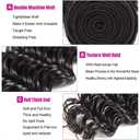 Color #1B Bundle Deep Wave Human Hair Bundles 20 22 24 Inch Peruvian Unprocessed Virgin Hair Natural Black Deep Curly Bundles 150g/3Pcs, 20 22 24 Inch, Black-1B D