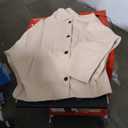 Tankaneo Womens Pea Coats Classic Notch Lapel Single Breasted Oversized Fall Winter Jackets Outerwear, Size M