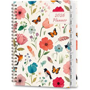 5 x 2026 Planner, Weekly and Monthly Calendar Planner Agenda, Jan 2026 - Dec 2026, Planning Academic Book, Office Desk Accessories and School Supplies - A5 (6.3'' x 8.5'') (Blossom & Birds)