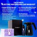 Electric Plus Kit, Waterless Car Wash Kit, Rechargeable Electric Sprayer, Foam 2.0 Solution, 6 Reusable Microfiber Towels, & Air Freshener, Car Cleaning Supplies, 9 Piece Auto Cleaning Kit