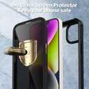 CENHUFO Privacy for iPhone 14 Case/iPhone 13 Case, Full Body Phone Case with Built-in 9H Tempered Glass Privacy Screen Protector and Camera Lens Protector, Shockproof Bumper Clear Cover - Black