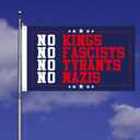 2 x WENWELL No Kings No Fascists No Tyrants Flag, 3x5 Ft Patriotic Banner, Navy Blue Polyester, Stars and Stripes Design