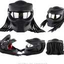 Robot Motorcycle Helmet,Revealable Lens Motorcycle Full Face Helmet,DOT Safety Standards,Adult Unisex, Suitable for All Seasons,Matt Black,M