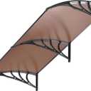 VIVOHOME Polycarbonate Window Door Awning Canopy Brown with Black Bracket 40 Inch x 80 Inch