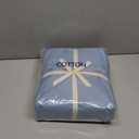 Shilucheng 100% Cotton Queen Size Sheets Set - 600 Thread CountLuxury Egyptian Cotton Bed Sheets5-Star Hotel Quality Sheets, Breathable & Cooling, 16 Inch Deep Pocket - 4 Piece (French Blue, Queen)