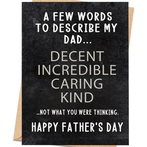 3 x Funny Fathers Day Card for Dad, Clever Hidden Joke Card from Son or Daughter, Happy Fathers Day Gift