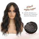 MORICHY Hair Toppers for Women Clip in Hair Topper with Bangs 20inch Black Brown Long Wavy Curly Synthetic HairPieces for Women