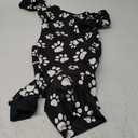 Cnkwei Dog Pajamas Medium Large Dog Paw Printed Greyhound Pajamas Jumpsuit Bodysuit (Black White), M