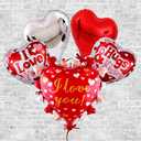 Big Valentines Heart Balloons - 24 Inch, Pack of 5 | Valentine's Day Decorations | Romantic Decorations Special Night, Silver and Red Heart Balloon, Valentines Day Balloons