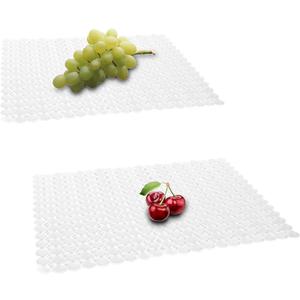 2Pack Kitchen Sink Mat for Stainless Steel/Ceramic Sinks, PVC Eco-friendly Protectors for Bottom of Kitchen Sink, Adjustable, Fast Draining, Dots Design, 11.8x15.7 (Clear)