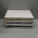 Clear Storage Bin with Lid 3 Pack Stackable & Sturdy Plastic Multifunctional Folding Storage Bins for Bedroom, Living Room, Study,Room, 23 QT Folding Box with Magnetic Door (White)