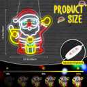Mudder Winter Santa Claus Neon Sign Dimmable Neon Signs for Wall Decor LED Light up Sign for Bedroom Cafe Bar Living Room Light Signs for Winter Baby Shower Party Gift (13.8 inch)