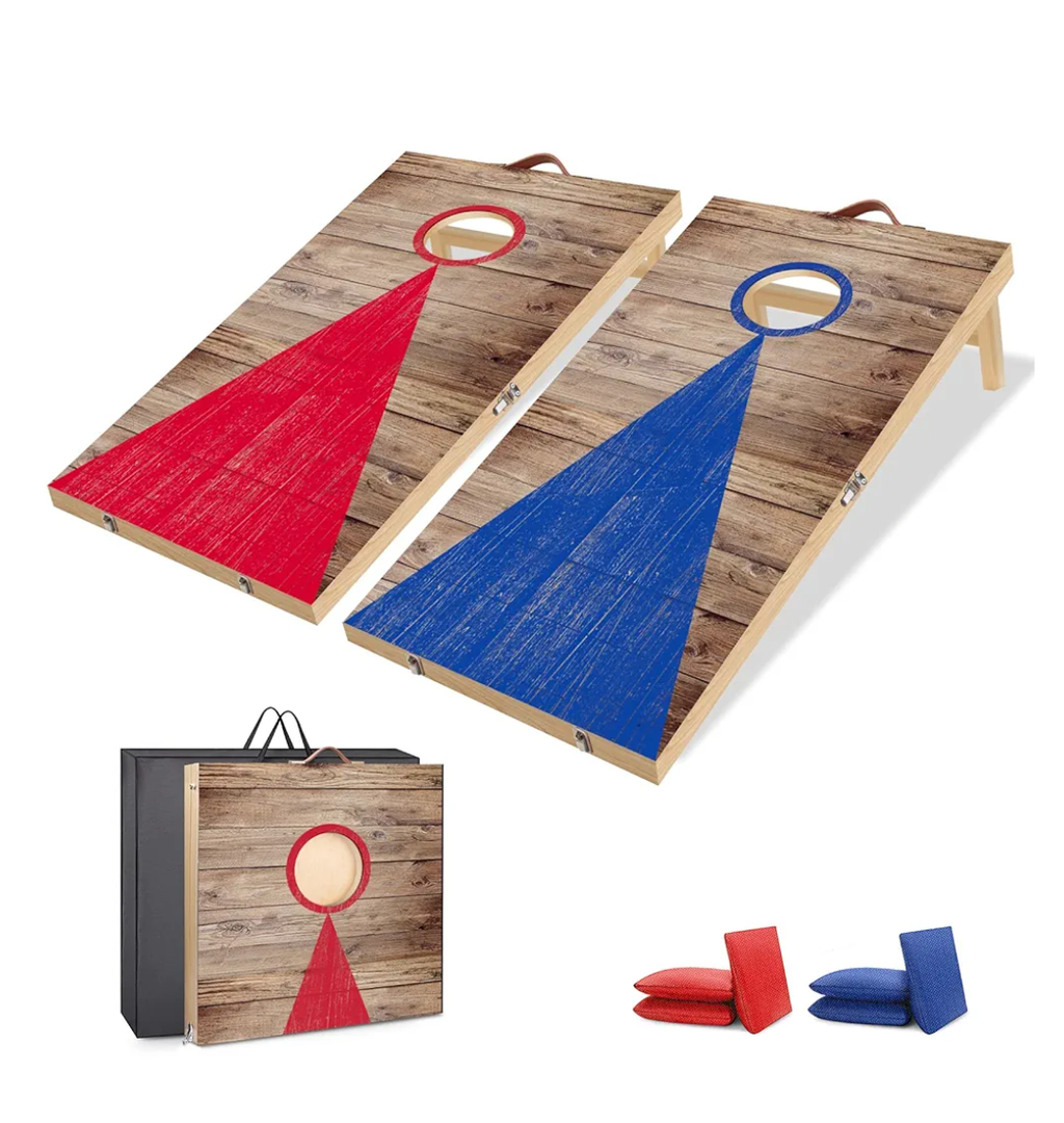 Wooden Cornhole Board Set with Bean Bags, Choose 4x2 or 3x2 2x1.3 ft Corn Hole Boards, Portable Outdoor & Indoor Toss Game Sets for Kids Adults and Family Party Camping Equipment