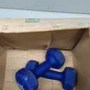 Amazon Basics Neoprene Dumbbell Hand Weights for Workout and Strength Training, Hexagon Shape, 10 Pound, Pair, Navy Blue