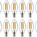 helloify BA11 Dimmable Vintage LED Edison Candelabra Bulb, 60W Equivalent, High Brightness, 2700K Warm White Light, Clear Glass, Candles/Chandelier Style, E12 Screw Base, 12PCS