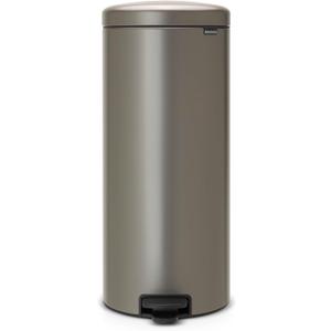 Brabantia New Icon Step Trash Can (8 Gal/Platinum) Soft Closing Kitchen Garbage/Recycling Can with Removable Bucket