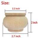 2 Inch Wooden Furniture Legs, Solid Wood Unpainted Replacement Furniture Legs, Cabinet Legs/Desk/Sofa/Bookcase Bun Feet, DIY Wooden Round Legs with Mounting Plate & Screws Set of 4 (2 Inch)