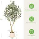 Realead 6ft Artificial Olive Tree with Tall Exquisite Planter - Realistic Faux Olive Tree with Thick Trunk and Lifelike Fruits - Large Fake Olive Tree for Home Office Decor