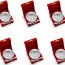 NOBILITY Bowl Spoon Set Silver Plated Light Weight with Red Velvet Box Friends Family Corporate Gift Items Dessert Dry Fruits Serving Diwali Christmas Eid Wedding Return Home Decoration Gifts 6 Pcs