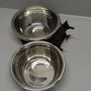 Large Dog Crate Water Bowls Hanging,2 Packs Mountable Food Water Bowls for Dog Crate Kennel Cage,Thicken Stainless Steel Feeder Coop Cup for Dogs Cats Medium Large Pets (XL(7.9"x3.1"+7.1"x3.5"), Silver)