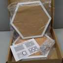 Cork Bulletin Board Hexagon White, Small Framed Corkboard Tiles for Wall, Thick Decorative Display Boards for Home Office Decor, School Message Board (4 Pack)