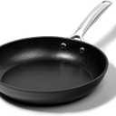 Granitestone 8 Inch Nonstick Frying Pan Skillet, Hard Anodized Granite Coating, PFOA Free, Metal Utensil Safe for Eggs & Omelets, Dishwasher & Oven Safe to 500F, Induction Compatible, Black
