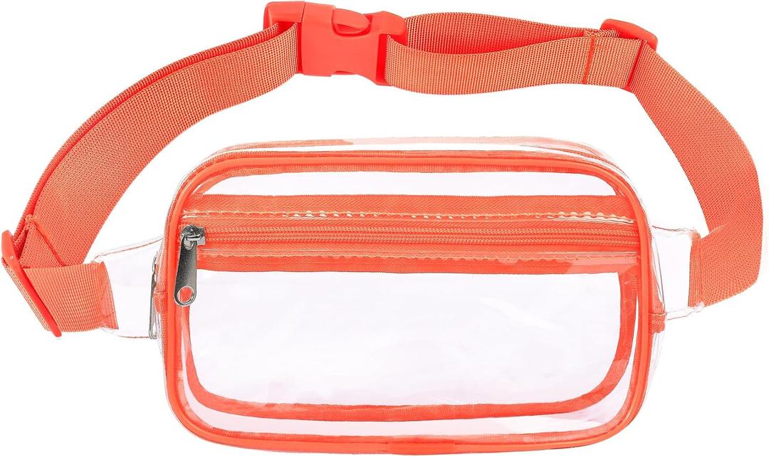 Waist Belt Bag Fashion Fanny Women and Men Gift Waist Pack With Adjustable Strap For Travel Running Hiking Walking Clear Orange