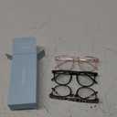 IBOANN Chic & Comfy Blue Light Glasses for Women - 3-Pack Round Frames, Screen-Ready Style with UV Protection Coating (A4 Matte Black & Leopard & Clear Pink)