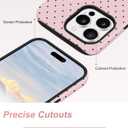 Jusy Compatible with MagSafe Polka Dot Case for iPhone 14 Pro Max, Cute Aesthetic Polka Dots Magnetic Phone Case, Soft TPU and Hard PC Protective Phone Cover for Women GirlsMatte - Pink