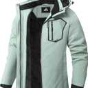 Women's Ski Coat Waterproof Jacket Hooded Windproof Outerwear | Detachable Hood, Multi-Pocket Design, Waterproof, Windproof Fleece Lined Winter Jacket For Snowboarding (M)