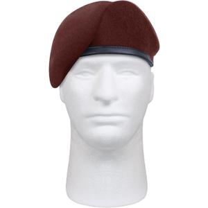 Rothco Pre-Shaved Inspection Ready Beret - Rugged Wool Hat - Ready for Duty (7 3/4, Maroon)