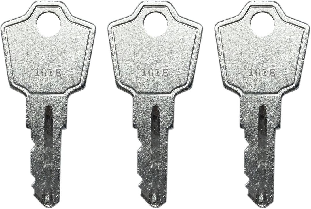 (3) KeyPower 101E-225E Keys for HON File Cabinet & Office Furniture & Desk, Also Compatible with 101-225 H N R S T Series,Pre Cut to Key Code: 114E