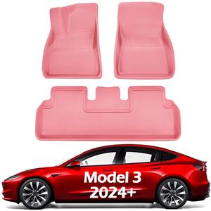 SHARGGE All Weather Floor Mats for 2025 Tesla Model 3 Highland 2024 Carpet Protector Cargo Liners Trunk Cover Matt Waterproof Interior Accessories