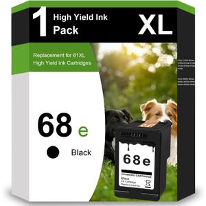 68 Black Ink Cartridge High Yield Replacement for HP 68xl Black Ink Compatible with Envy 6155e 6500e 6552e 6555e 6558e 6100e 6152e Printer 6520e 6530e 6165e 6110e 6120e(1-Pack)
