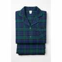 100% Cotton Pajamas for Women 2PC PJ Set Soft Pajama Set Long Sleeve Button-Down Two Piece Printed Sleepwear Loungewear Set (Green Blue Plaid, S)